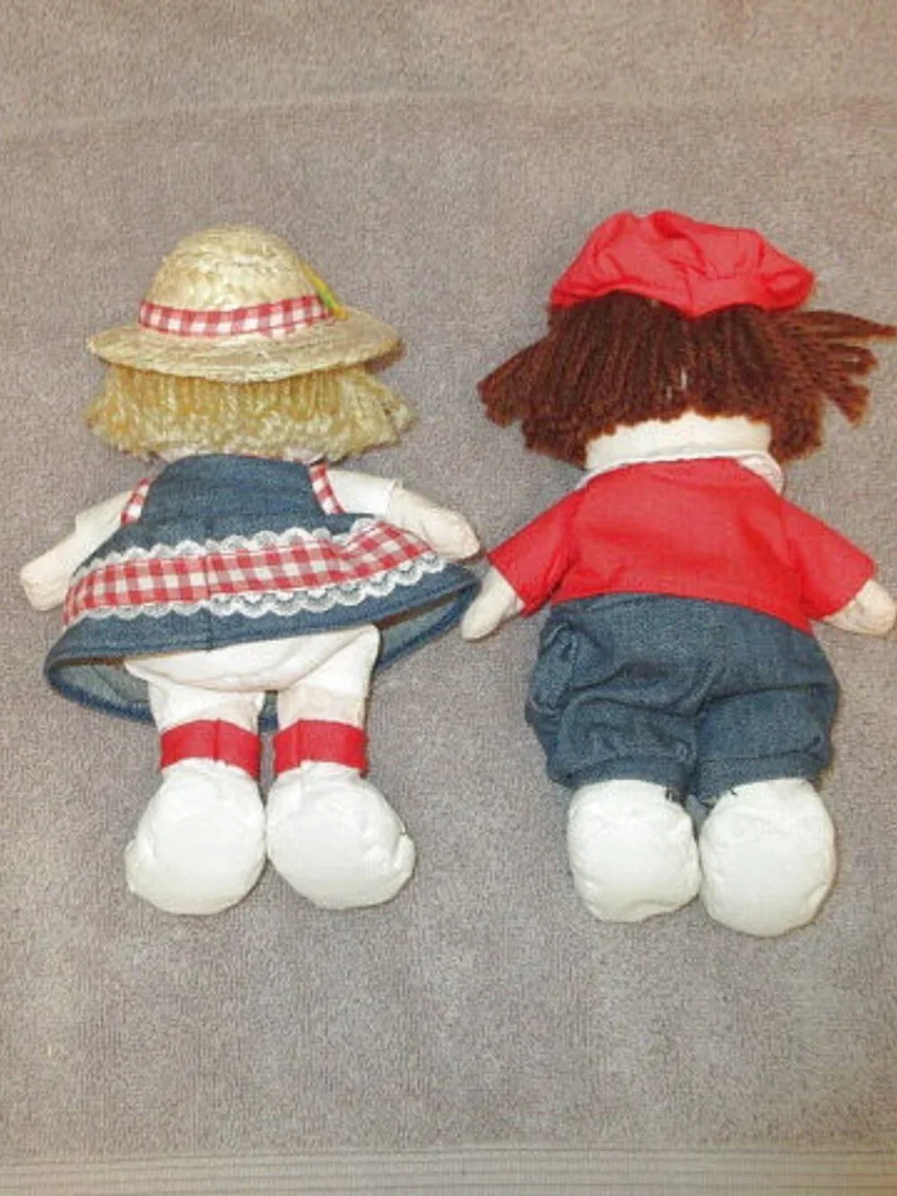 Vtg 90s Campbell's Soup Kids Dolls Set Of 2 Boy & Girl Countrycore Farm Kids 9